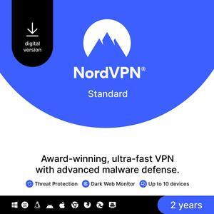 NordVPN Internet Security and Privacy Software  - 10 devices / 2 Years - Download
