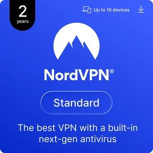 NordVPN Standard, 10 Devices / 2 Year, Best VPN, Next-Gen Antivirus, Digital Code NordVPN Standard, 10 Devices / 2 Year, Best VPN, Next-Gen Antivirus, Digital Code