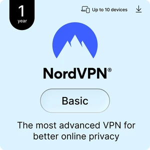 NordVPN Basic, 10 Devices/1 Year - Most Advanced VPN, Digital Code NordVPN Basic, 10 Devices/1 Year - Most Advanced VPN, Digital Code