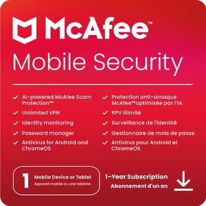 McAfee Mobile Security (Android/iOS) - 1 Year Subscription [Digital Code]