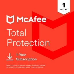 McAfee - Total Protection (1-Device) Antivirus Software with Scam Protection (1-Year Subscription with Auto-Renewal) McAfee - Total Protection (1-Device) Antivirus Software with Scam Protection (1-Year Subscription with Auto-Renewal)