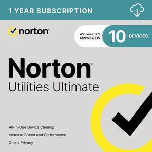 Norton Utilities Ultimate for 10 Devices, Keep your devices running like new, For Windows PC, Android and iOS (Download)