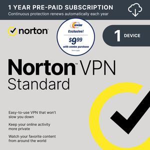 Norton VPN Standard (Internet Privacy) 1 Device (PC, Mac or Mobile) 1 Year
