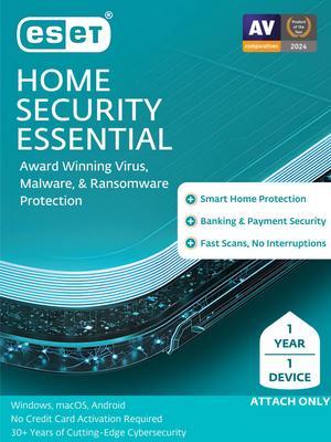 ESET Home Security Essential 2025 - 1 Device / 1 Year Download (Formerly ESET Internet Security)