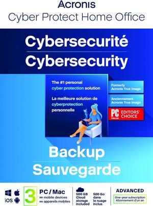 Acronis Cyber Protect Home Office Advanced Subscription 3 Computers + 500 GB Acronis Cloud Storage - 1 Year Subscription [Download]