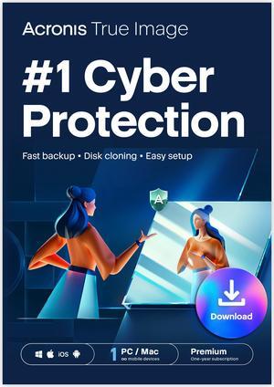 Acronis True Image Premium Subscription 1 Computer + 1 TB Acronis Cloud Storage - 1 Year Subscription ESD [Download]