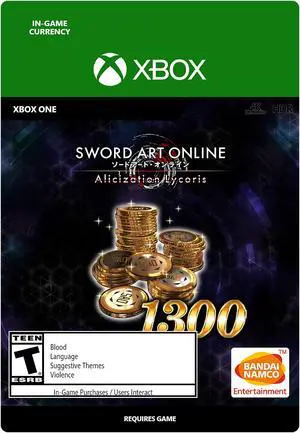 Sword Art Online Alicization Lycoris 1300 SAO Coins Xbox One [Digital Code]