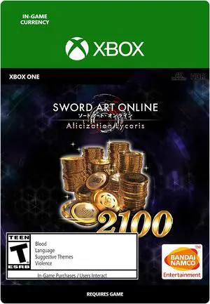 Sword Art Online Alicization Lycoris 2100 SAO Coins Xbox One [Digital Code]