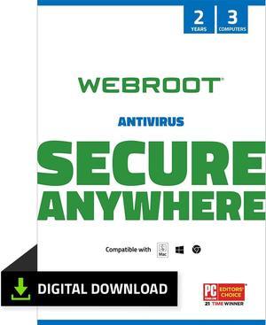 Webroot Antivirus Software 2024 - 3 Device - 2 Year Download