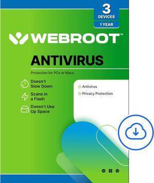 Webroot AntiVirus 2024 - 3 Devices / 1 Year - Download