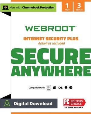 Webroot Internet Security Plus + Antivirus 2024 - 3 Devices 1 Year - Download