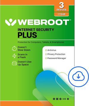 Webroot Internet Security Plus + Antivirus 2024 - 3 Devices 1 Year - Download