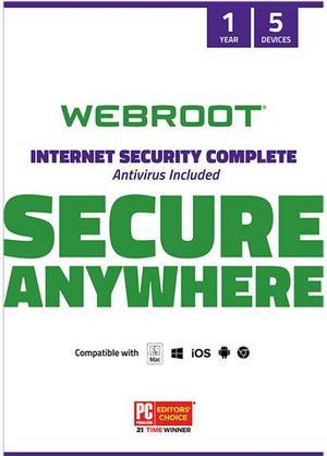 Webroot Internet Security Complete 5 Devices 1 Year