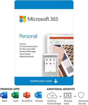 Microsoft 365 Personal 1 User 1 Year Premium Office Apps 1 TB OneDrive Cloud Storage Bilingual PCMac Download