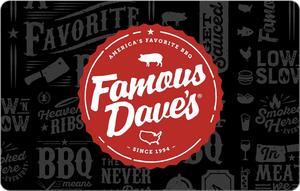 Famous Dave's $100 Gift Card (Email Delivery)