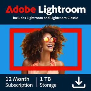 Adobe -  Lightroom 1TB - AI-assisted photo editor (1 Year Subscription) - Mac, Windows [Digital]