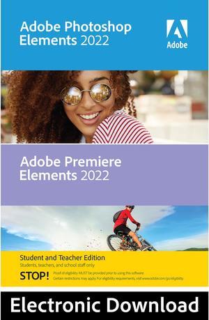 Adobe Photoshop Elements & Premiere Elements 2022 Student & Teacher (Verification Required) - Windows Download
