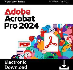 Adobe Pro 2024 | PC/Mac Code | Software Download | PDF Software | 3- year term license | Activation Required