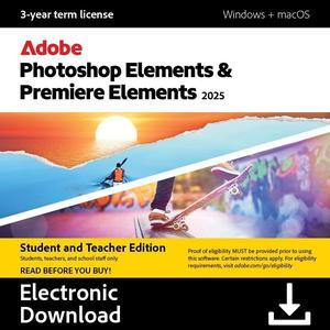 Adobe Photoshop Elements & Premiere Elements 2025 Student & Teacher Edition (3-Year Term License) Mac, Windows - Download