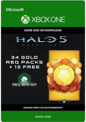 Halo 5 Guardians 34 Gold REQ Packs  13 Free XBOX One Digital Code