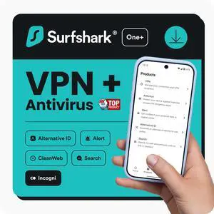 Surfshark One+: VPN, Antivirus, Incogni - 1 Device / 1 Year