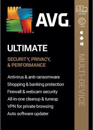 AVG Ultimate (Unlimited VPN + Internet Security + Cleaner) 2024, 3 Devices 1 Year - Download
