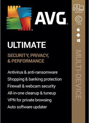 AVG Ultimate (Unlimited VPN + Internet Security + Cleaner) 2024, 5 Devices 1 Year - Download