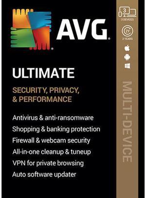 AVG Ultimate (Unlimited VPN + Internet Security + Cleaner) 2024, 3 Devices 2 Years - Download