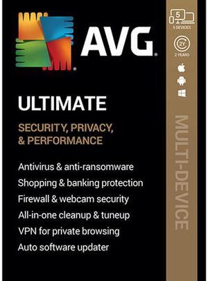 AVG Ultimate (Unlimited VPN + Internet Security + Cleaner) 2024, 5 Devices 2 Years - Download
