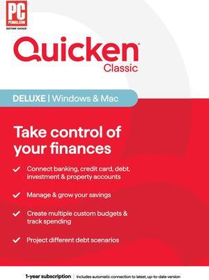 Quicken Classic Deluxe - 1 Year Subscription (Windows/Mac) [Key Card]