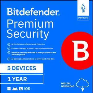 Bitdefender Premium Security Individual 5 Devices/1 Year - Download