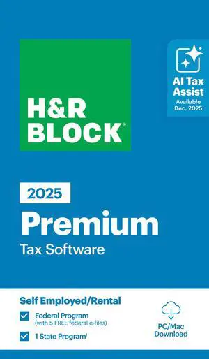 H&R Block Tax Software Premium 2025 PC/Mac [Key Card]