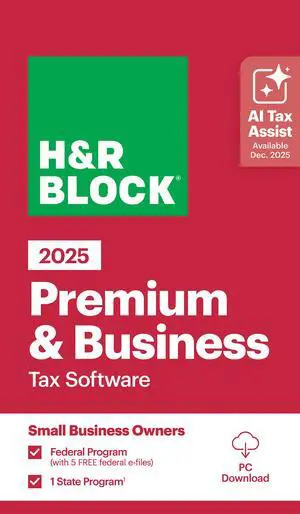 H&R Block Tax Software Premium & Business 2025, PC Only [Key Card]