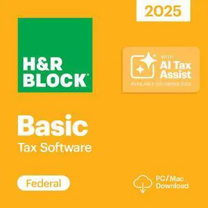 H&R Block Tax Software Basic 2025 PC/Mac [Download]