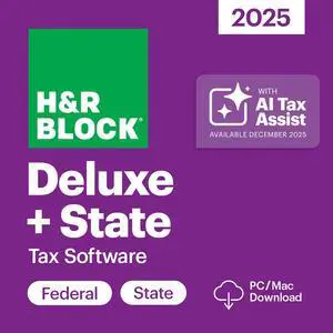 H&R Block Tax Software Deluxe + State 2025 PC/Mac [Download]