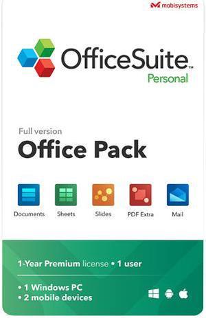 MobiSystems OfficeSuite Personal Compatible with Microsoft Office & Adobe PDF - 1 Year License - Download