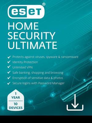 ESET Home Security Ultimate + ID Protect + Unlimited VPN - 10 Devices / 1 Year