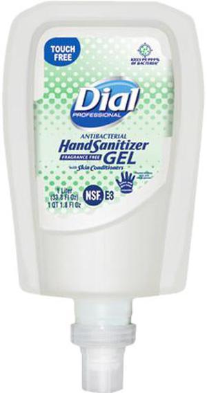 Dial Professional DIA19029 1 Litre Manual Dispenser Hand Sanitizer Touch-Free Antimicrobial Gel, Clear