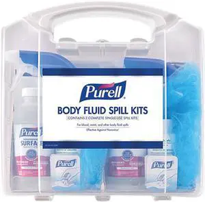 PURELL Body Fluid Spill Kit in Clam Shell Carrier, 2 Spill Kit Uses per Clamshell (Pack of 1)- 3841-08-CLMS (GOJ384101CLMS)