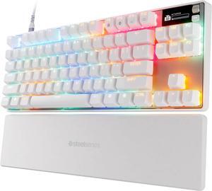 SteelSeries Apex Pro TKL Gen 3 Gaming Keyboard - OmniPoint 3.0 Switches, Adjustable Actuation, Rapid Trigger, Game-Ready Presets, Rapid Tap/SOCD, OLED RGB, PBT Keycaps, USB-C - White