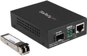 StarTech.com Gigabit Ethernet Fiber Media Converter - Compact - 850nm MM LC - 550m - With MM SFP Transceiver