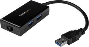 STARTECH USB31000S2H USB 3.0 to Gigabit Network Adapter with Built-In 2-Port USB Hub