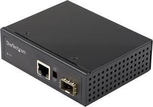 StarTech.com IMC1GSFP Industrial Fiber to Ethernet Media Converter - 1Gbps SFP to RJ45/ Cat6 - Singlemode/Multimode Optical Fiber to Copper Gigabit Network - 12-56V DC - IP-30/ -40 to +75°C (IMC1GSFP)