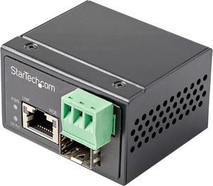 StarTech.com IMC1GSFP30W PoE+ Industrial Fiber to Ethernet Media Converter 30W - SFP to RJ45 - Singlemode/Multimode Fiber to Copper Gigabit Ethernet - Mini/Compact Size - IP-30/ -40 to +75°C