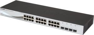 D-Link 28 Port Smart Managed Layer 2+ Gigabit Ethernet Switch with 4 Gigabit RJ45/SFP COMBO Ports (DGS-1210-28)