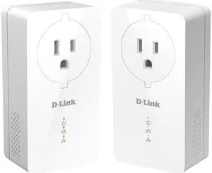 D-Link DHP-P621AV PowerLine AV2 1000 2-Port Gigabit Passthrough Starter Kit Up to 1Gbps D-Link DHP-P621AV PowerLine AV2 1000 2-Port Gigabit Passthrough Starter Kit Up to 1Gbps