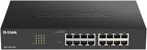 D-Link Ethernet Switch, 16 Port Easy Smart Managed Gigabit Network Internet Desktop or Rack Mountable (DGS-1100-16V2), Black