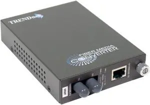 TRENDnet 100Base-TX to 100Base-FX Multi Mode ST Fiber Media Converter, 2km (1.2 Miles), Auto-Negotiation, Auto-MDIX, Full-Duplex, Fiber to Ethernet Converter, Black, TFC-110MST