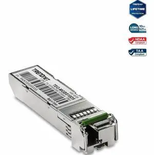 TRENDnet SFP to RJ45 Dual Wavelength Single-Mode LC Module, TEG-MGBS10D5, Must Pair with TEG-MGBS10D3 or a Compatible Module, Up to 10 km (6.2 Miles), Compatible with Standard SFP
