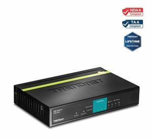 TRENDnet 8-Port 10/100Mbps PoE Switch, 4 x 10/100 Ports, 4 x 10/100 PoE Ports, 30W PoE Power Budget, 1.6 Gbps Switching Capacity, 802.3af, Lifetime Protection, Black, TPE-S44